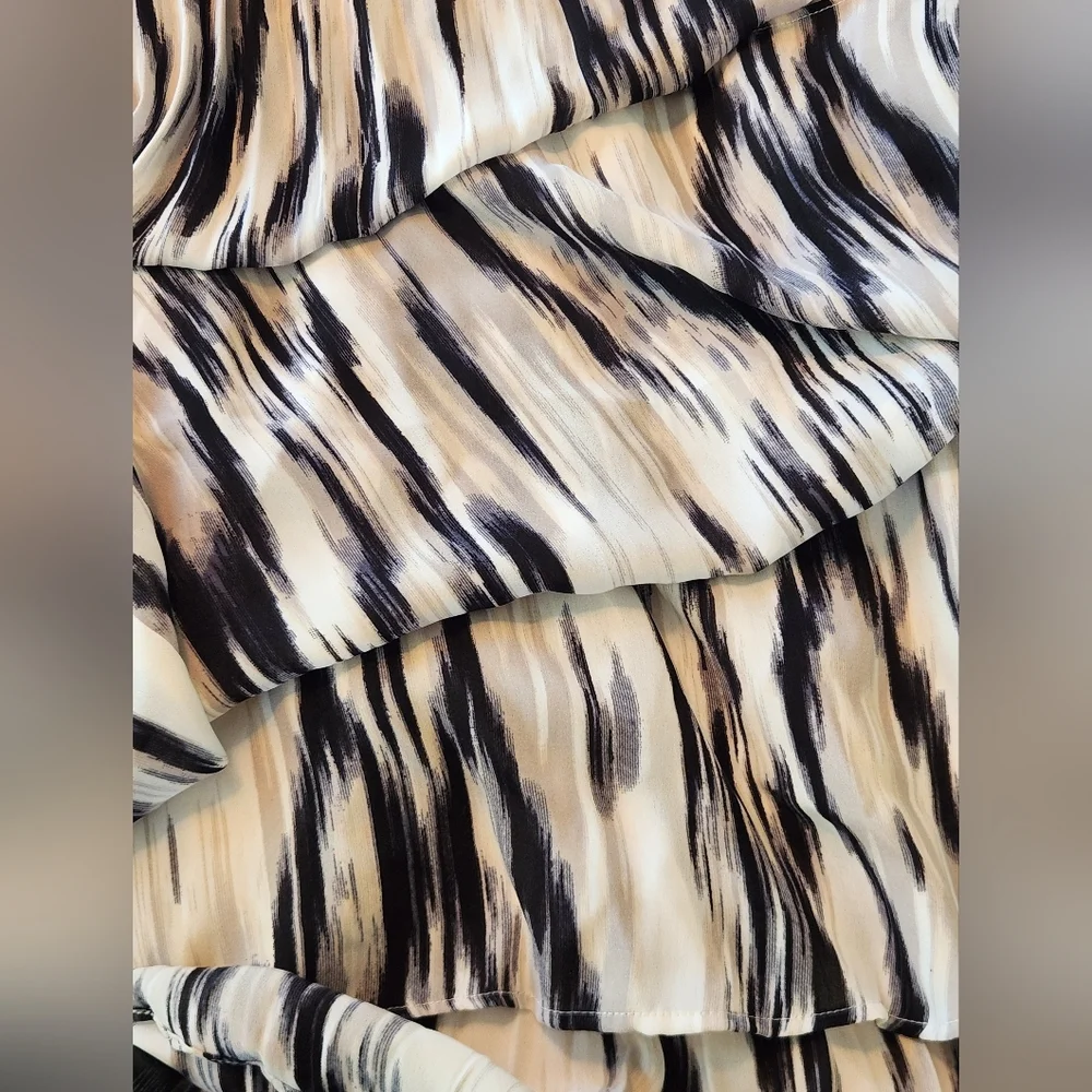 NWT || PARKER || Topanga, maxi skirt, size 0, pleated, lined, white, black, grey